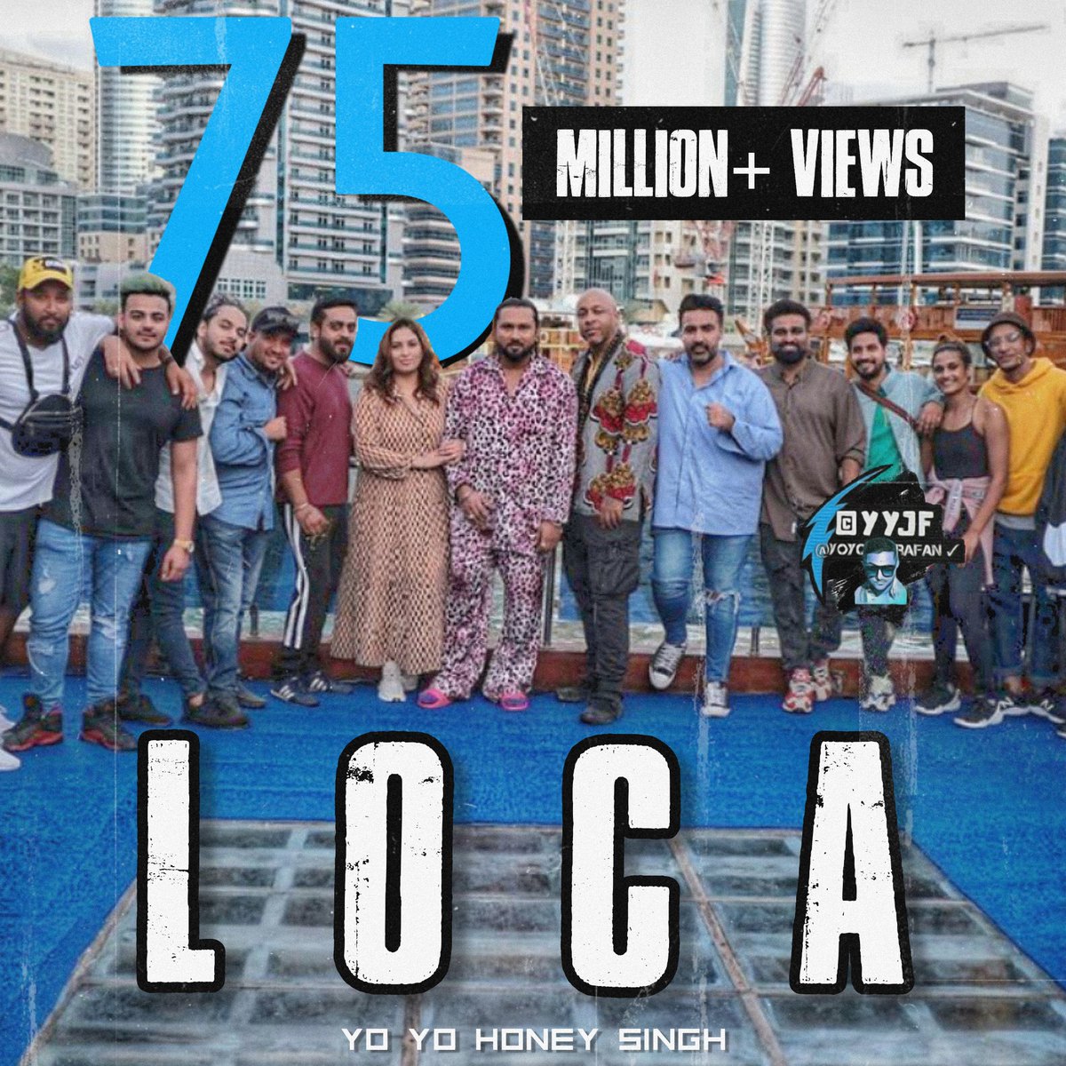 YoYoXJabraFan's tweet photo. Celebrating 75 Million+ Organic Views for the party anthem of the year! Keeping listening and dancing to the beats of #Loca! @asliyoyo @itsBhushanKumar #BobbySuri #YoYoHoneySingh #YoYoNewSong #IAmLoca #Trending https://t.co/bx6KMSnvg7