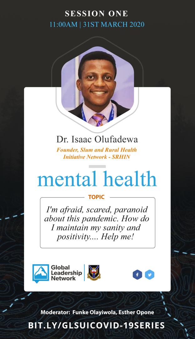 daraofgrowth's tweet photo. Our first session with Dr. Isaac Olufadewa of @SRHINAfrica and @simbihealth on maintaining a positive mental health is underway.
@GLS_Nigeria
@GLNsummit
#glsui #COVID19 #leadfromhome #leadduringcrisis https://t.co/oD0d86IZTk