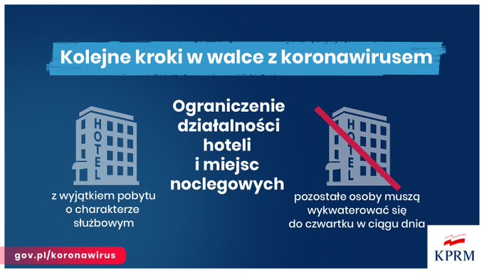 Hotele i inne miejsca noclegowe będą zamknięte