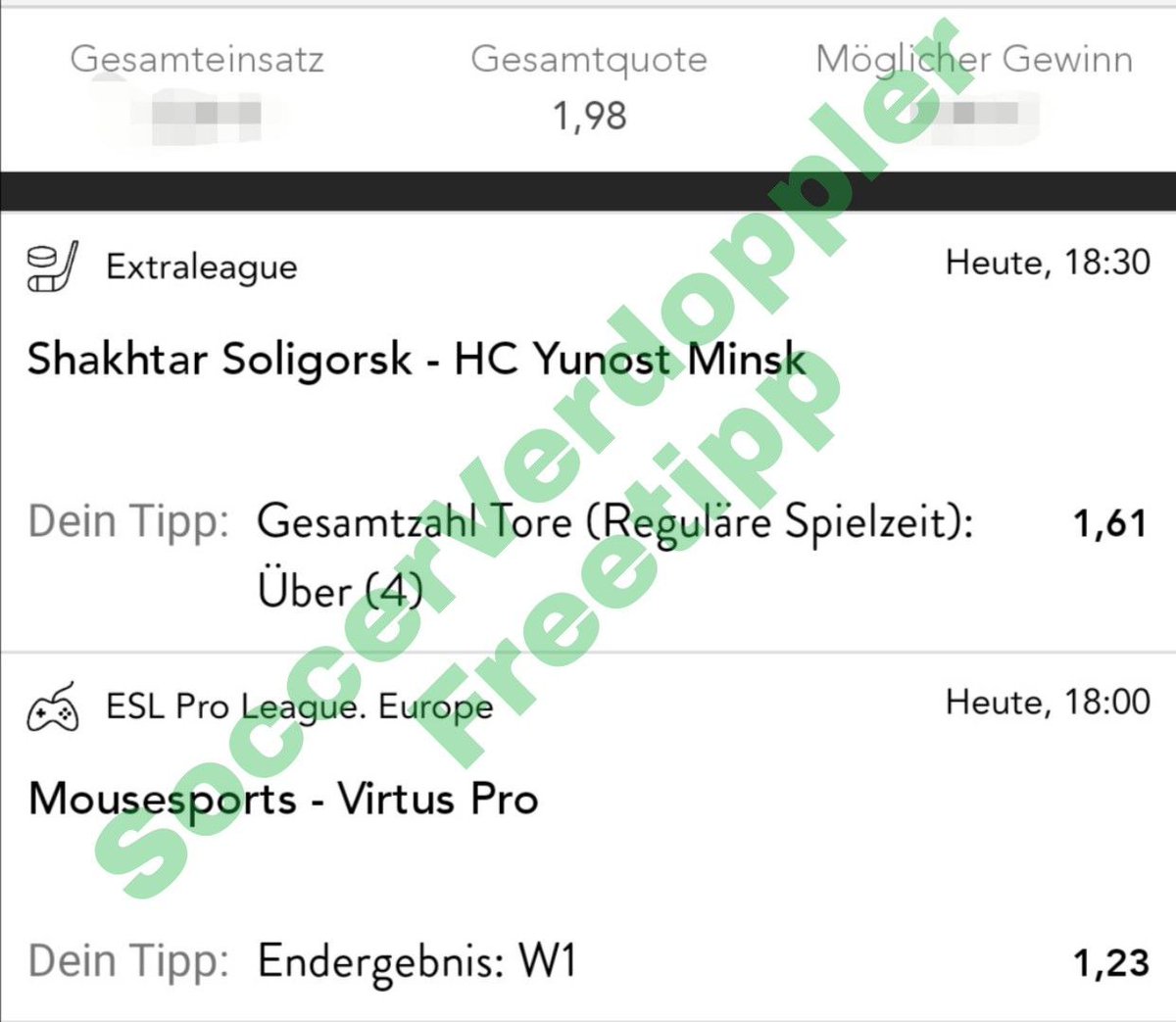 Soccerverdopple's tweet photo. Heute gibt's mal wieder einen #Freetipp
Viel Glück
#sportwetten #bet #wetten #sportwettentipps #tipico #fussballwetten #wettschein #betting #fussball #bwin #xbet #bettingexpert #bettingtips #unibet #bundesliga #sportwettentipp #sportwettentips #sportwettenanalyse #money #soccer https://t.co/ma55y3jdGU