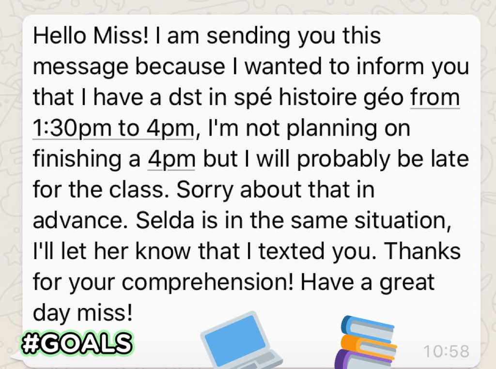 Mrs_Kerg's tweet photo. Online Classes: IT is the new school #lateslip #tardyslip happen to pop up in your inbox! @Angl_Versailles @LyceePissarro 😉🇬🇧🎓🧳 accepted ✅ join whenever u can 🎒but don’t run in the corridors 😸 https://t.co/f8EQtyrBUu