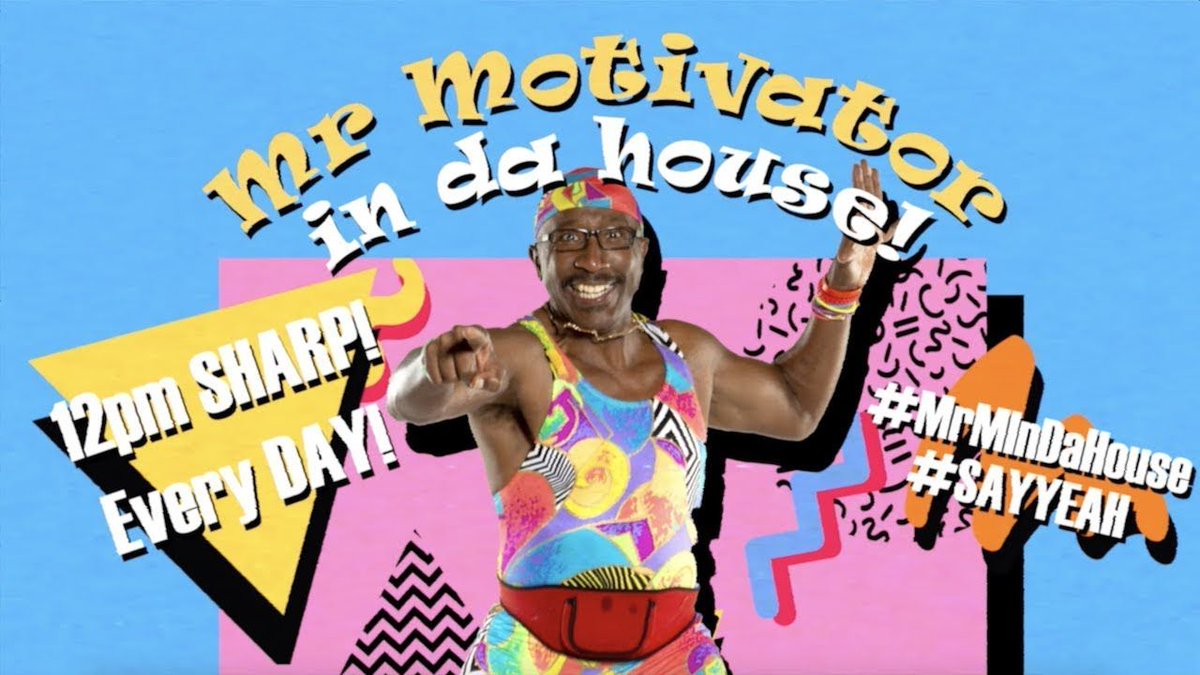 MrMotivator's tweet photo. Today's daily dozen workout is going to be a little different, it starts in 5 minutes over on my Facebook page and YouTube channel! Send me your shoutouts for tomorrow!

YouTube - https://t.co/6en3cQMj1Z
Facebook - https://t.co/I1kfRZ4jvk

#MrMInDaHouse #SAYYEAH #INeedYourBody https://t.co/vfgQuuBpci