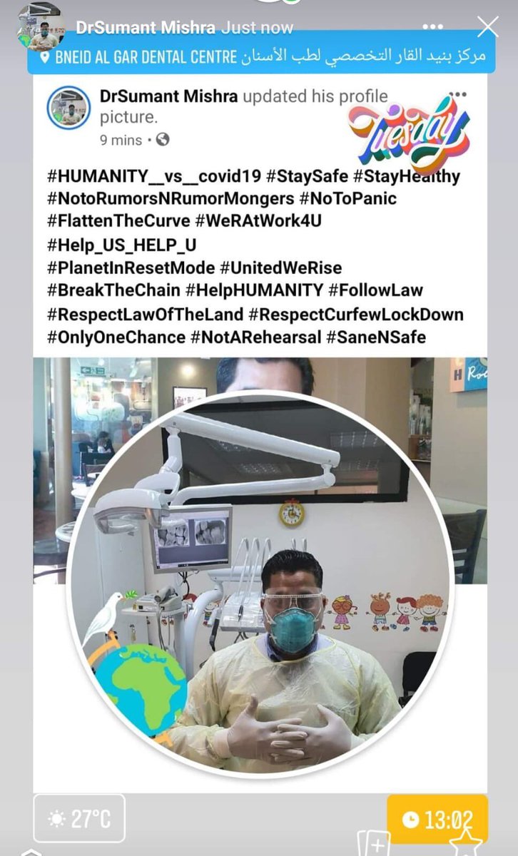 mamc_samdent's tweet photo. #HUMANITY__vs__covid19 #StaySafe #StayHealthy #NotoRumorsNRumorMongers #NoToPanic #FlattenTheCurve #Help_US_HELP_U
#PlanetInResetMode #UnitedWeRise #BreakTheChain #HelpHUMANITY #FollowLaw #CoronaWarriors #RespectLawOfTheLand #RespectCurfewLockDown
#OnlyOneChance #NotARehearsal https://t.co/9VzYVVI24d
