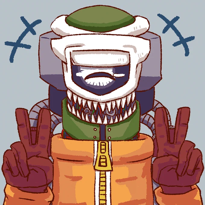 伊勢カイロウさんのアイコンダブルピースしてたので勝手にニコニコさせて色明るくしてしまいました 