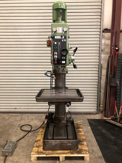 Machinetoolcomm's tweet photo. Used Drills Manual And CNC For Sale - MODEL: IBARMIA B-70 31-1/2” GEARED HEAD DRILL PRESS &amp; POWER DOWN FEED &amp; TAPPING https://t.co/F9LIXCzDr1 #drills #geareddrill #machinetools #mfg #metalcutting #drilling #ibarmia #gearheaddrill #machining #drillpress https://t.co/CGTUPF2qJR