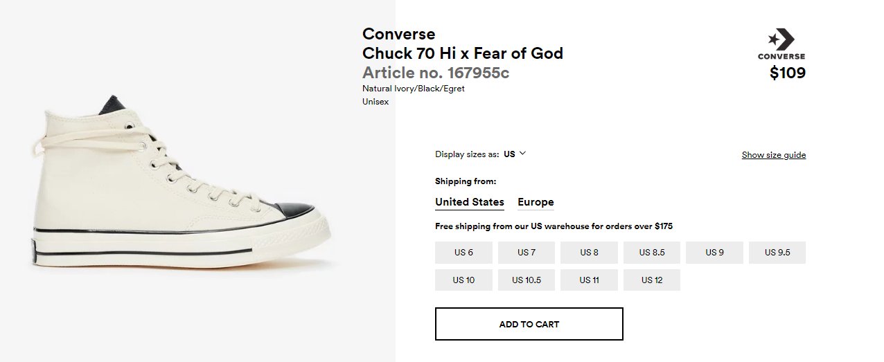 chuck 70 size guide