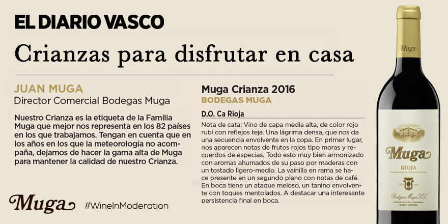 bodegasmuga's tweet photo. Al mal tiempo, siempre le ponemos un vino 😜 ¿Listos para tomarnos uno y disfrutar en casa? 🍷 @diariovasco nos recomienda estos Crianzas como las botellas perfectas.  Entre sus recomendaciones, se encuentra nuestro Muga Crianza 👏😜🍷 #MejorConUnMuga https://t.co/HwuGvYVpbR