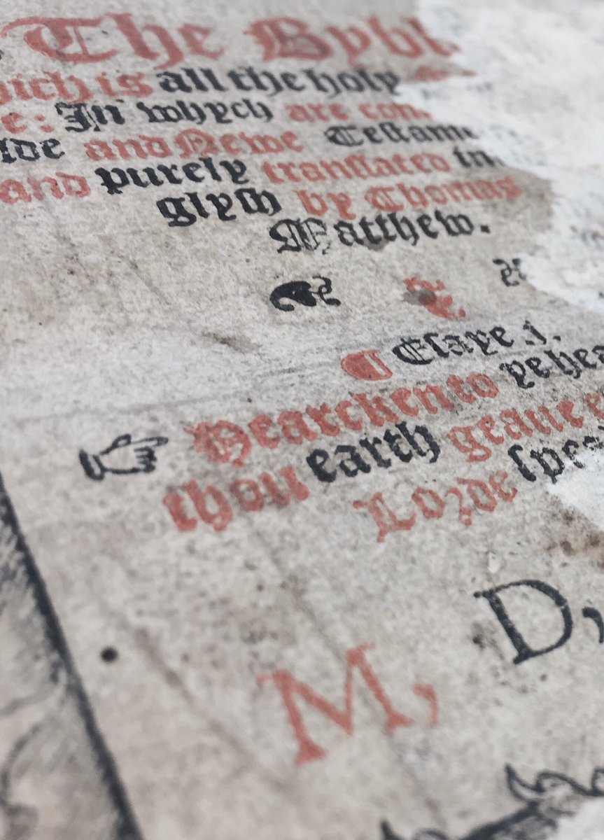UofGlasgowASC's tweet image. A great #TypeTuesday: “The voyce of the Churche” &amp;amp; “The voyce agaynst the heretikes” was mistakenly transposed in printing the red rubrics of this 1537 Bible. The error corrected by over-printing in black eleanor.lib.gla.ac.uk/record=b1642178 #PrintFail #PrintingError #UofGlasgowASCfromHome