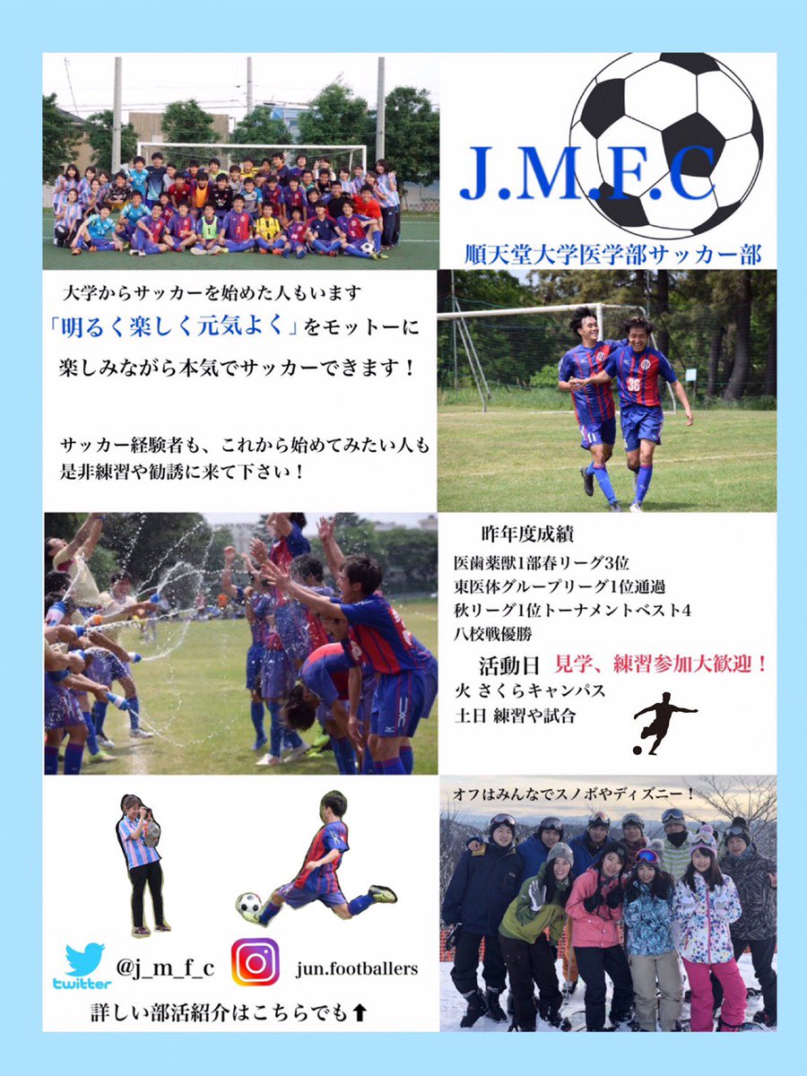 順天堂大学医学部サッカー部 J M F C Twitter