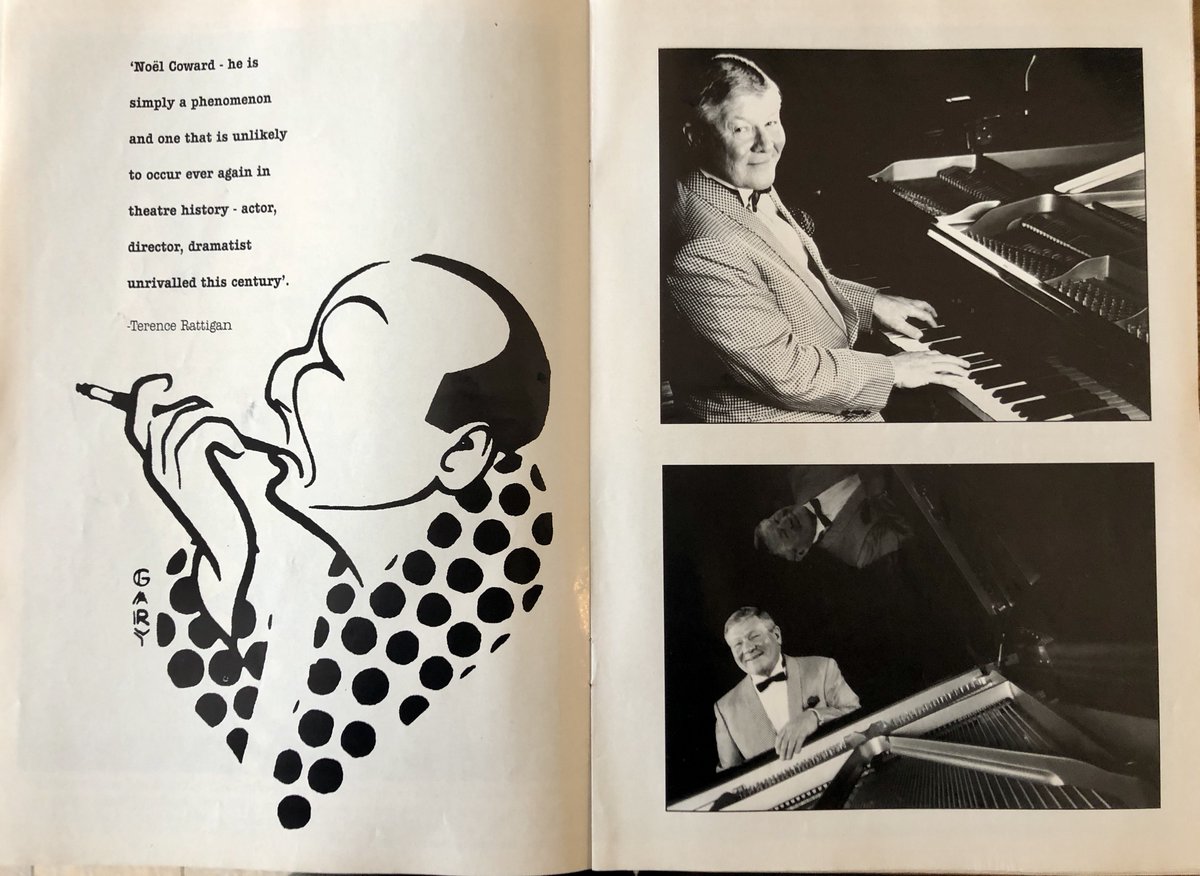 Pianist & singer Peter Greenwell accompanied  #NoelCoward in cabaret during his final years.'The best Coward since Coward', Greenwell's A Talent to Amuse followed his Coward perfs at  @TheatreRoyalDL &  @ChichesterFT. He died in 2006: https://www.theguardian.com/news/2006/jul/25/guardianobituaries.artsobituaries #DudleysProgrammes