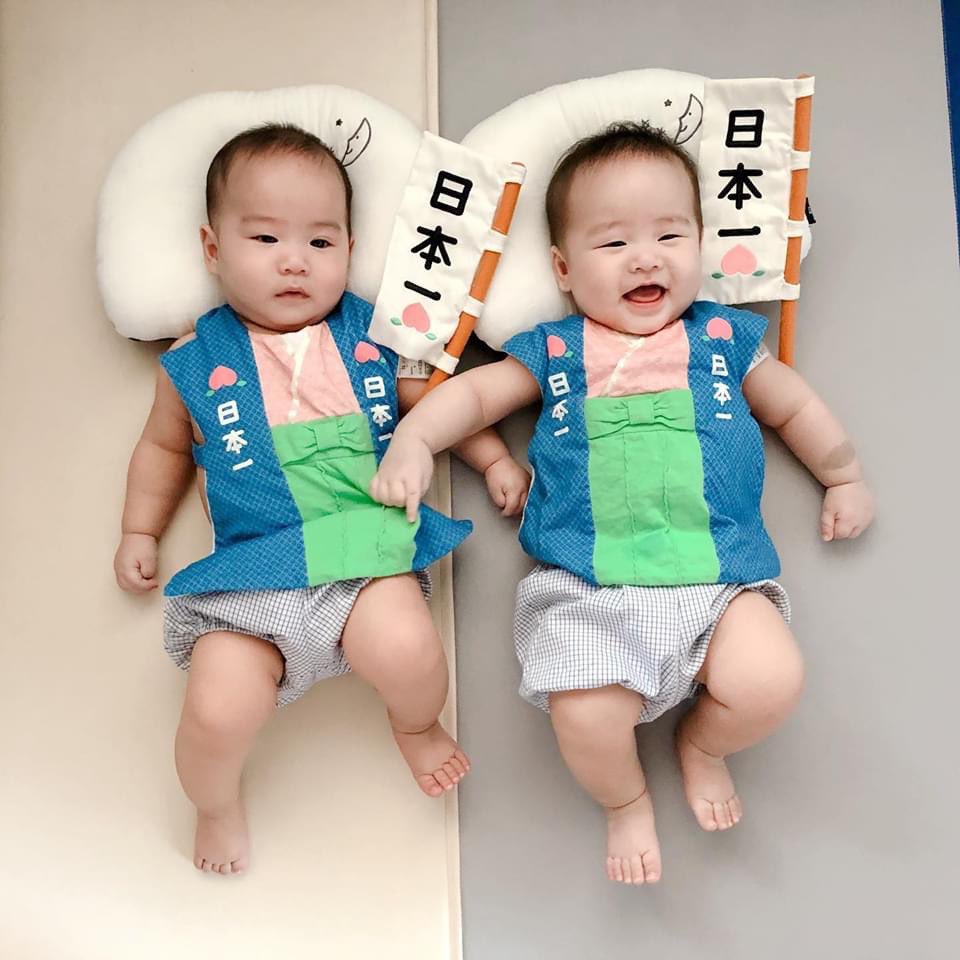 Beamkawee's tweet photo. โมโมทาโร่ มาปราบยักษ์���รับ 🍑🍑 #beamoiltwinbabies https://t.co/r7ZHJ2m6B0
