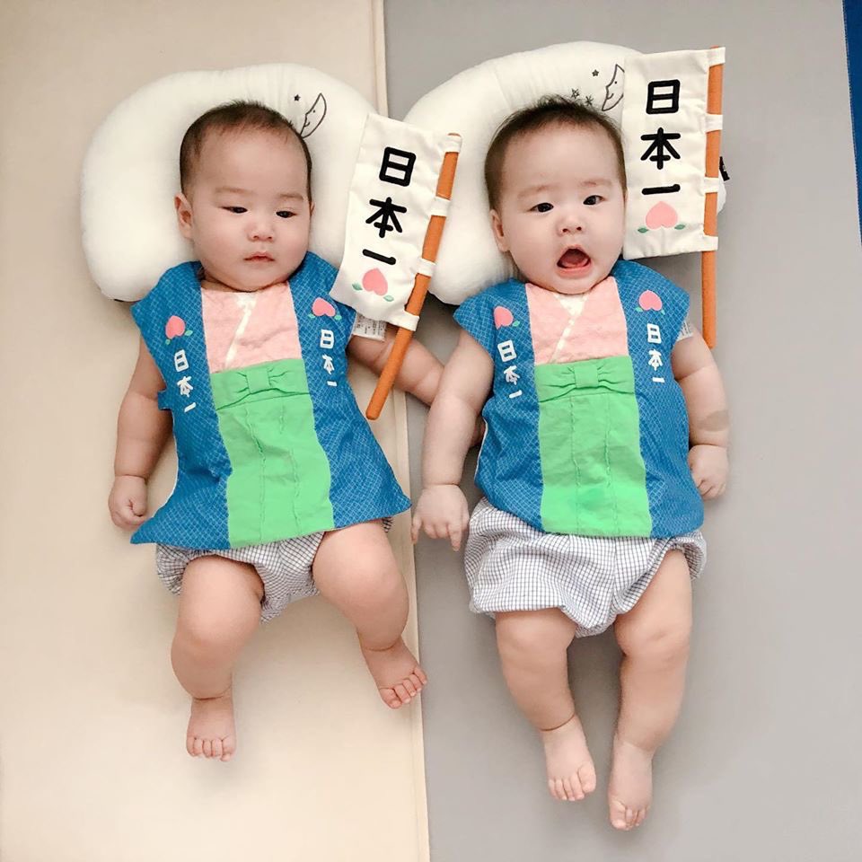 Beamkawee's tweet photo. โมโมทาโร่ มาปราบยักษ์���รับ 🍑🍑 #beamoiltwinbabies https://t.co/r7ZHJ2m6B0