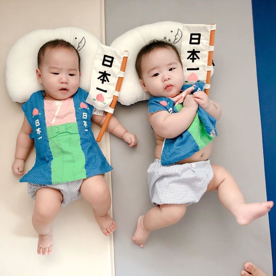 Beamkawee's tweet photo. โมโมทาโร่ มาปราบยักษ์���รับ 🍑🍑 #beamoiltwinbabies https://t.co/r7ZHJ2m6B0