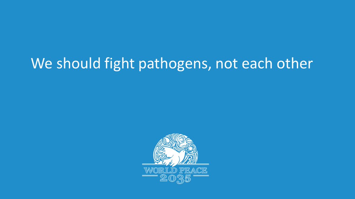 WPeace2035's tweet photo. We should fight pathogens, not each other. #COVID19 , #Peace #Sustainability https://t.co/KBT27a0CA1