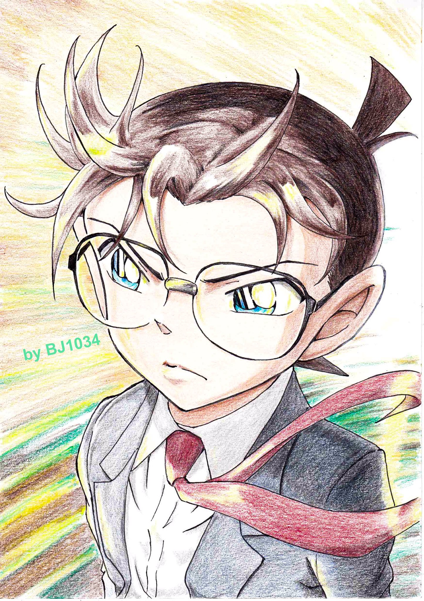 Twitter 上的 Bj1034 色鉛筆でコナンイラスト描いてます コナンくん 渋い顔してる それにスキャンだとうまく薄い色は拾ってくれないなあ 名探偵コナン 色鉛筆 色鉛筆イラスト Conan Ditectiveconan 江戸川コナン 緋色の弾丸 T Co Agrxbyin2r