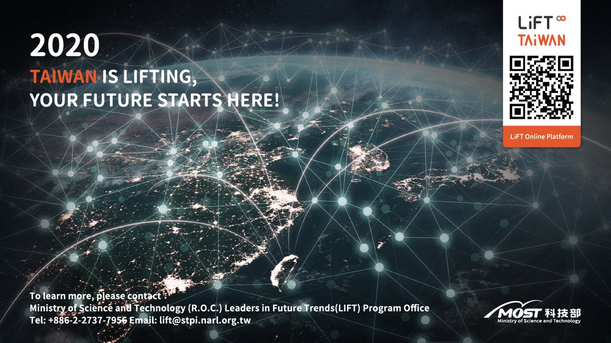 ETBA_tw's tweet photo. Special announcement from Taiwan #MOST: LIFT2.0 program is recruiting!
Application deadline : 12:00 noon, July 31, 2020
Looking for a position in Taiwan? More info here: https://t.co/w5lRAUWlw9
#taiwan #leaders #lift https://t.co/WRpqtPxjpM