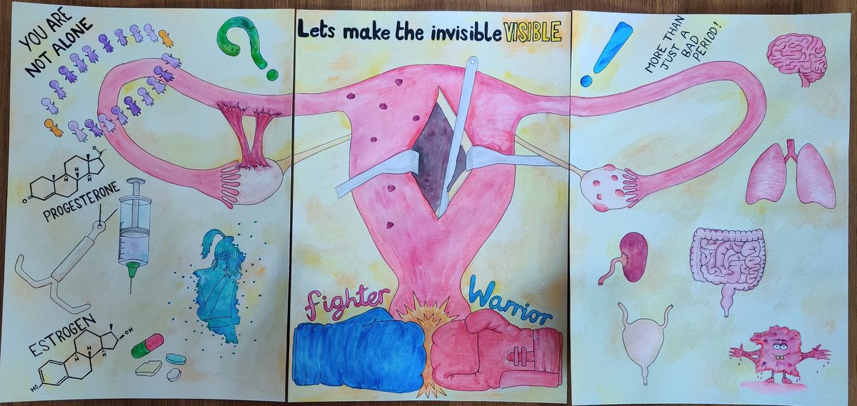 bollie_hell's tweet photo. Last day of endometriosis awareness month. This is the piece I have been working on to raise awareness of this aweful disease. 

#endometriosis #endometriosisawarenessmonth #endo #art #awarenessart #watercolour #watercolourpainting https://t.co/cQcxbihg6D