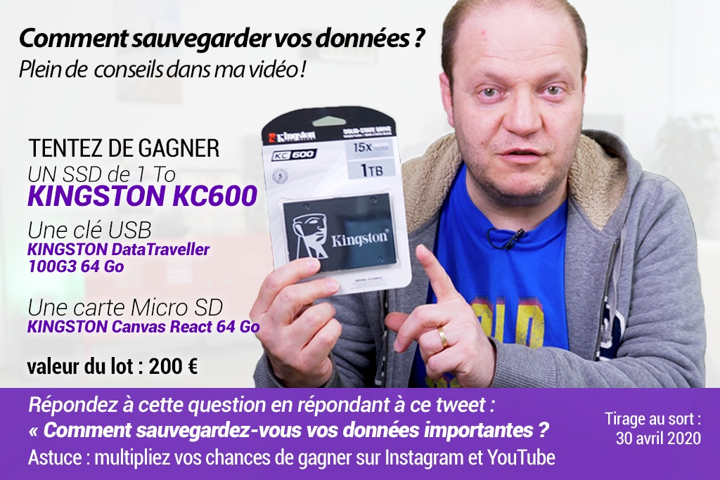 NicolasCatard's tweet image. Tentez de gagner
SSD 1 To + Clé USB 64Go + carte Micro SD 64 Go
(offerts par Kingston)

✅ Follow / RT @NicolasCatard
✅ Répondez à la question dans l'image
✅ Mentionnez un ami
✅ Regardez la vidéo youtube.com/watch?v=Mt5AjS…  

⚡️multipliez vos chances sur Instagram (NicolasCatard)
