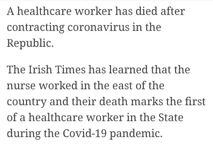 BarbaraMcMahon8's tweet image. @IrishTimes have said otherwise so which is it?? Plenty of frontline staff paid tribute to the individual who lost their life calling them a colleague...