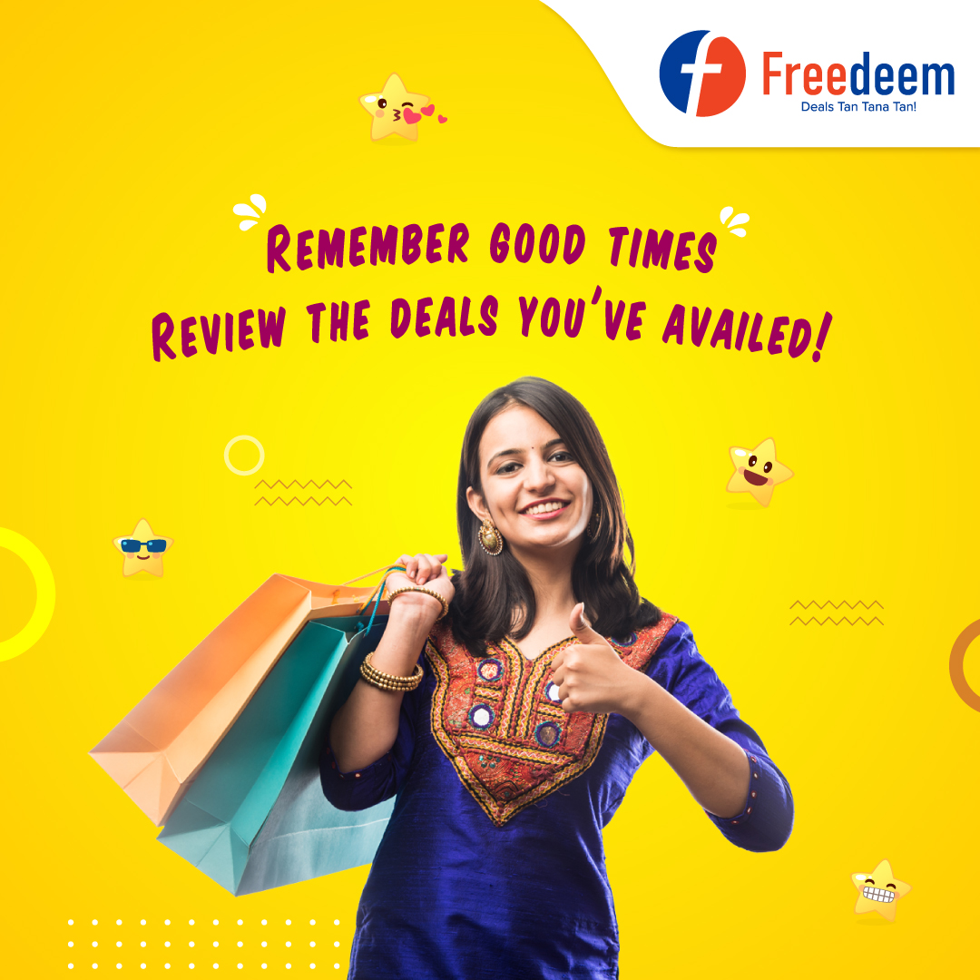freedeem's tweet photo. Had a great time availing a deal?
Make your experience known by writing an honest review! #DealWithTheDistance #StayHome #StaySafe #SocialDistancing #GharParRahein #Covid19 #CoronaOutbreak #CoronoVirus #Freedeem #DealsApp #OffersApp #ShoppingApp #DealsTanTanaTan #Offers #Shopping https://t.co/4rYYGEz6fs