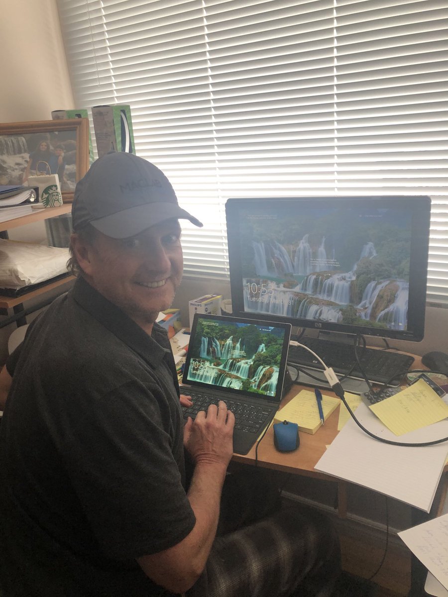 Teresa_Sturgess's tweet photo. So ⁦@NAITJRShaw⁩ I have a pretty fab IT support team but at home I have my banker/IT guy/handy man/snow shoveler/chef ⁦@paulermantrout⁩ setting me up for #PromoCampaign class pitches via WebEx! 🙌 https://t.co/QqfIpzVyLR
