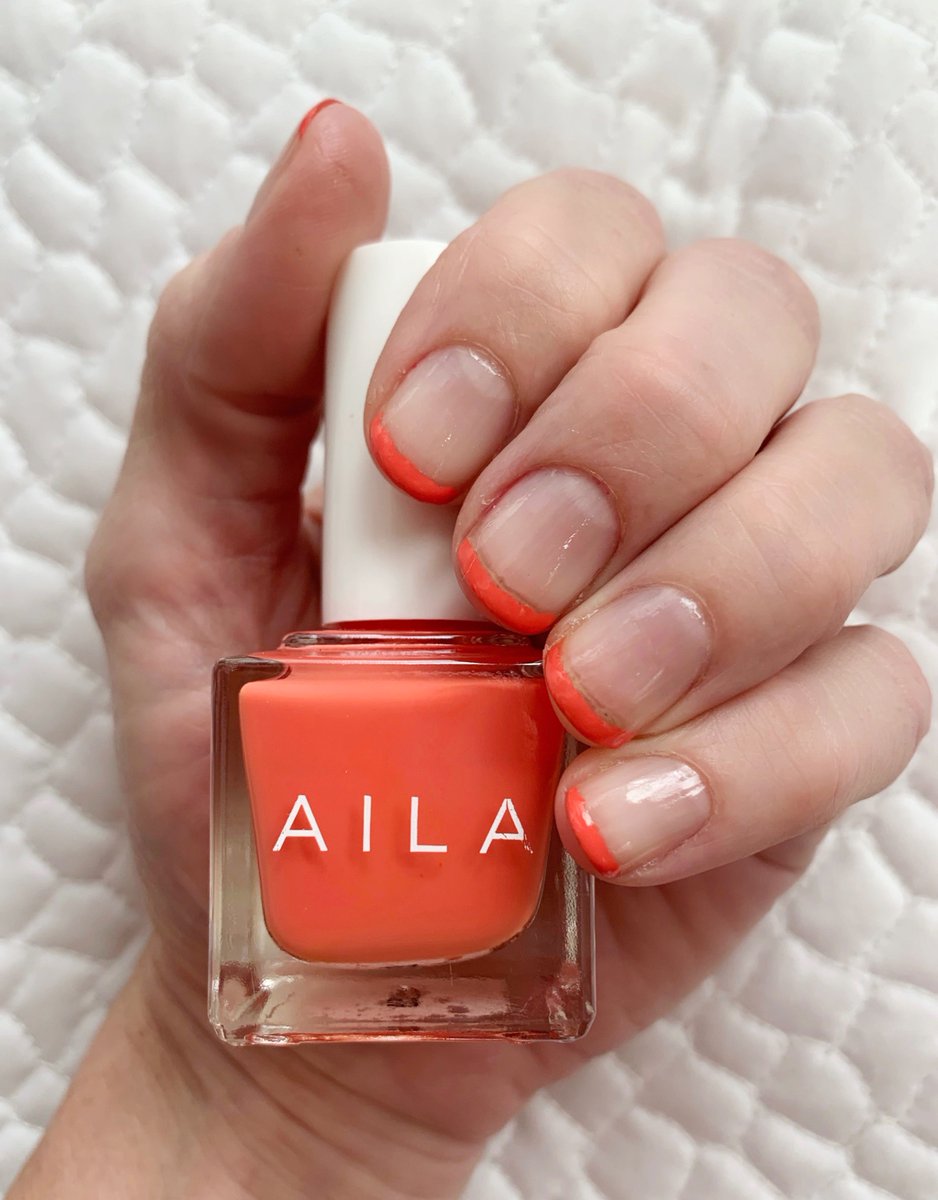 AILACosmetics's tweet photo. What are your favorite nail trends right now? We are loving the minimal colored mani! Ft. 'Doolish' Sunset Coral #manicure #nailtrends https://t.co/Tf1iBAfuvV