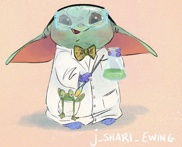 Pillownaut's tweet photo. Baby Yoda Scientist wants you to know #TheMandalorian hashtag now has the coolest emoji ever. 

Follow: https://t.co/n6I3De2VJl
#BabyYoda #PocketFrog https://t.co/pyn1fyA6Us
