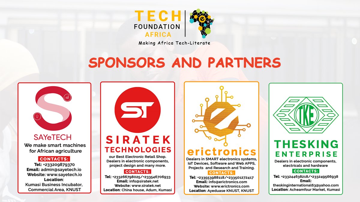 TechfoundationA's tweet photo. Beside every free lunch is the payer lol. I wanna say a big thank you to the following companies for supporting the TECHFoundation's Free Training programs https://t.co/idFeaMkVhd