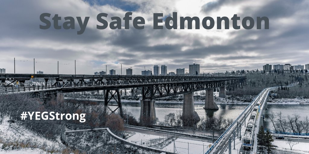 EdmontonTweet's tweet photo. Stay Safe #Edmonton!   Thank you to everyone who is helping keep our city safe.  A special thanks to our healthcare workers and all essential services people, from food services to truckers and beyond.  Together we are always stronger.  #YEG #YEGStrong  #COVID19 https://t.co/GfFS0GDq7t