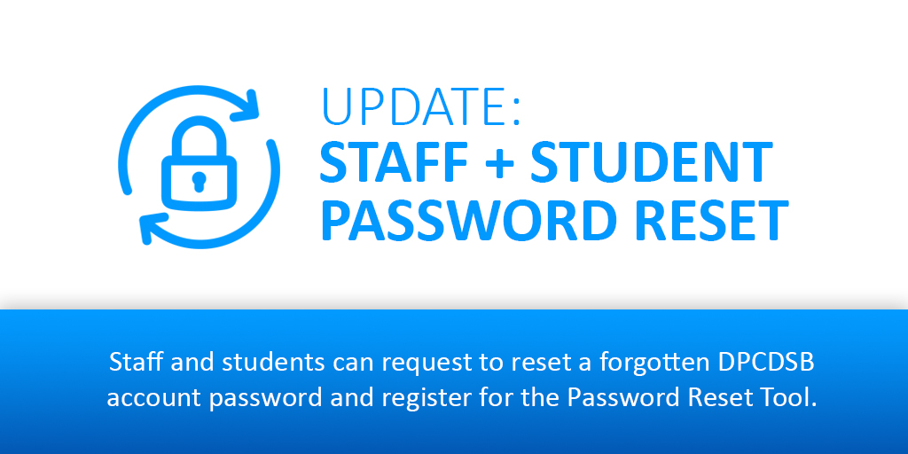 We've updated our Password Reset instructions for staff and students who are unable to reset their password using the Password Reset Tool. 

Please see the updated instructions: dpcdsb.org/news/news-arch…