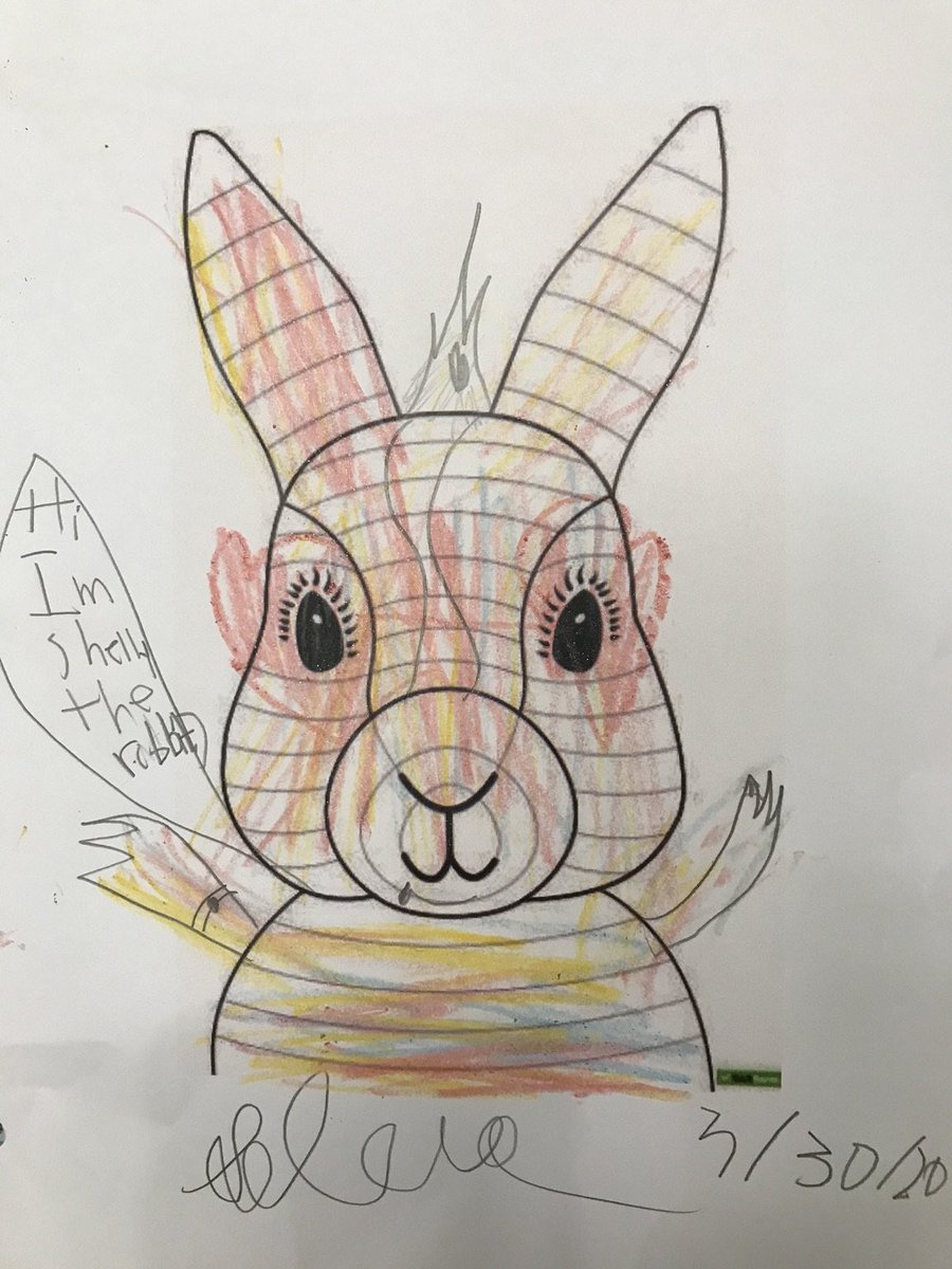 ambermebaker's tweet photo. Some bunny loves you! 🐰 🎨 #firstgradeart @TBESCheetahs @Mish_Ward https://t.co/t8fUY9SOtz