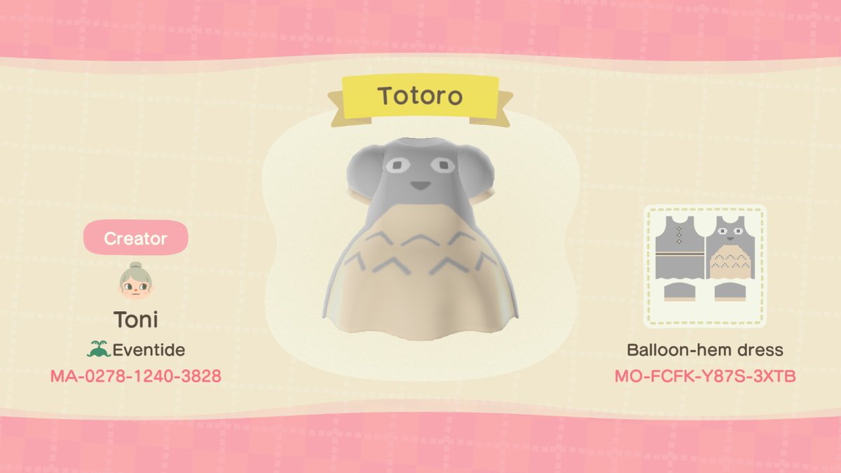 tonithetiger513's tweet photo. You know my first custom design had to be a Totoro dress #AnimalCrossing #ACNH #NintendoSwitch https://t.co/bfxbYayfnj