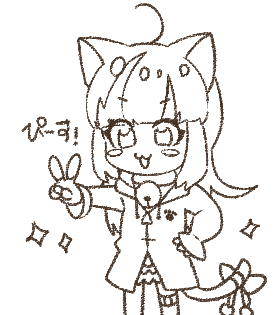 もちもお絵描き?がすきなんだけど、立ち絵とか描いてくれたママに比べるとまだまだだよぉ…? 
