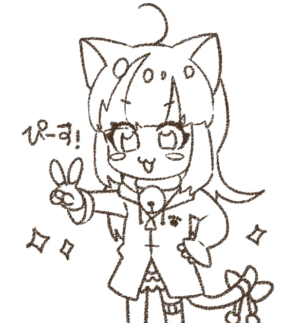 もちもお絵描き?がすきなんだけど、立ち絵とか描いてくれたママに比べるとまだまだだよぉ…? 
