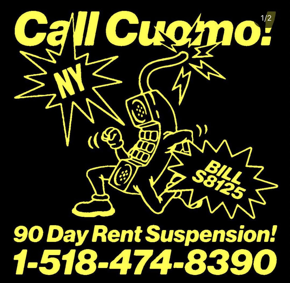 goddesskaylaxo's tweet photo. Take 10 minutes out of your day to call Gov. Cuomo and demand his support of a 90 day rent suspension 💕 https://t.co/2Pcr8aDbRs