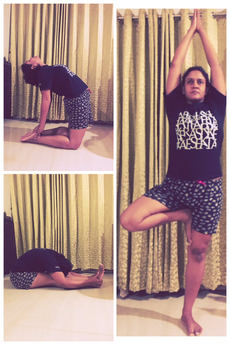 nityawrites30's tweet photo. #21daysofyoga Day 1 to 3. #StayHomeStaySafe #FightCoronaTogether #IndiaFightsCorona @narendramodi https://t.co/wVvZs763SO