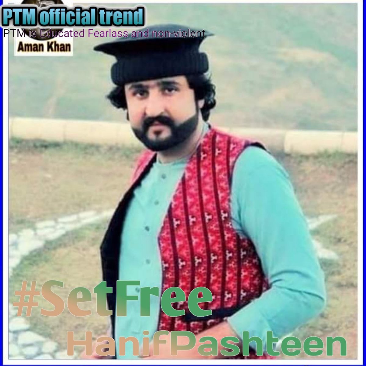 Ibrahimwazir47's tweet photo. #SetFreeHanifPashteen .__ https://t.co/jQHaqhkRjx