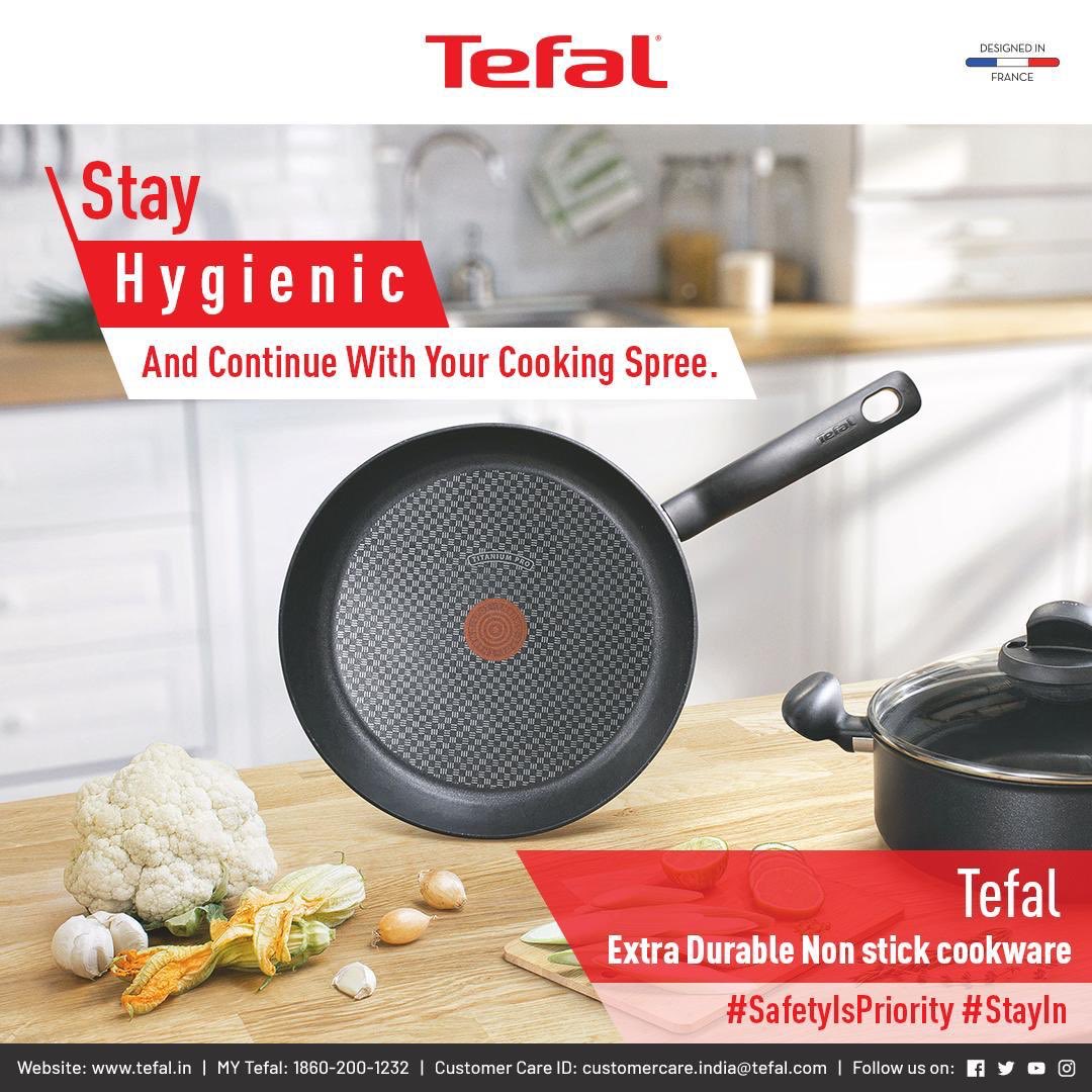 Tefal India on Twitter "Hard Titanium+ pans are nonstick coated to