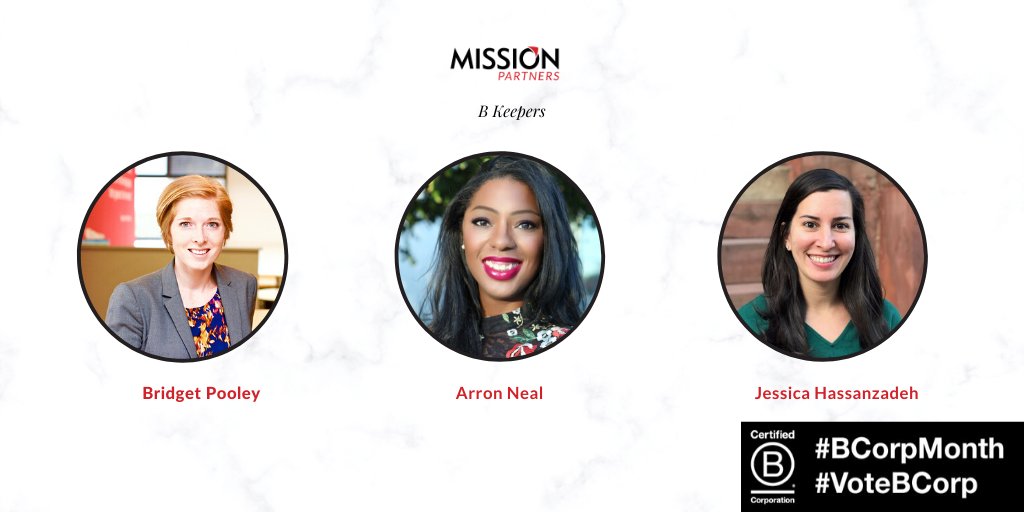 missionprtnrs's tweet photo. Take a look at our amazing B Keepers: @bridgetpooley is starting B Local Minnesota, @ArronLN is engaging with @localb_mtl and we are excited that Jessica has started in a leadership role with @BMidAtlantic. #ChooseToB #BCorpMonth https://t.co/0rLVqHIpF1