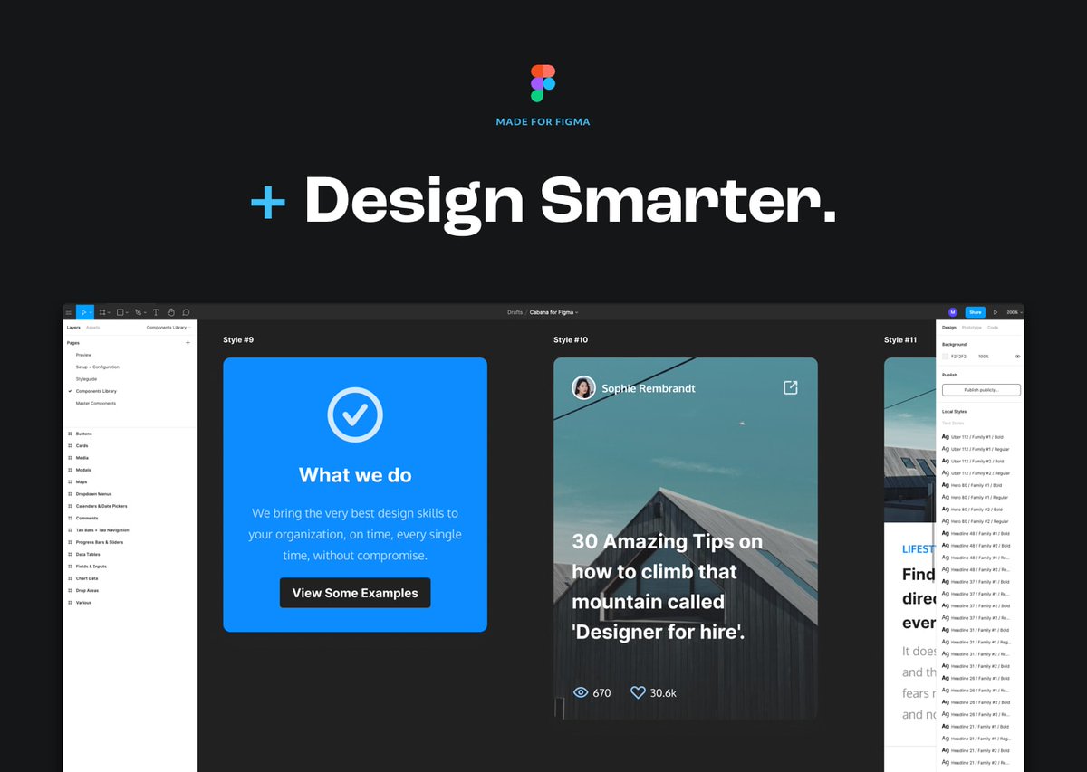 Hey folks, as some of you may know I released by Design System/Starter Kit for Sketch a few years back, and over that time many folks have asked "When's it coming to <a href="/figmadesign/">figmadesign</a>?" Well I'm pleased to announce it's just arrived 🎉 cabanaforfigma.com