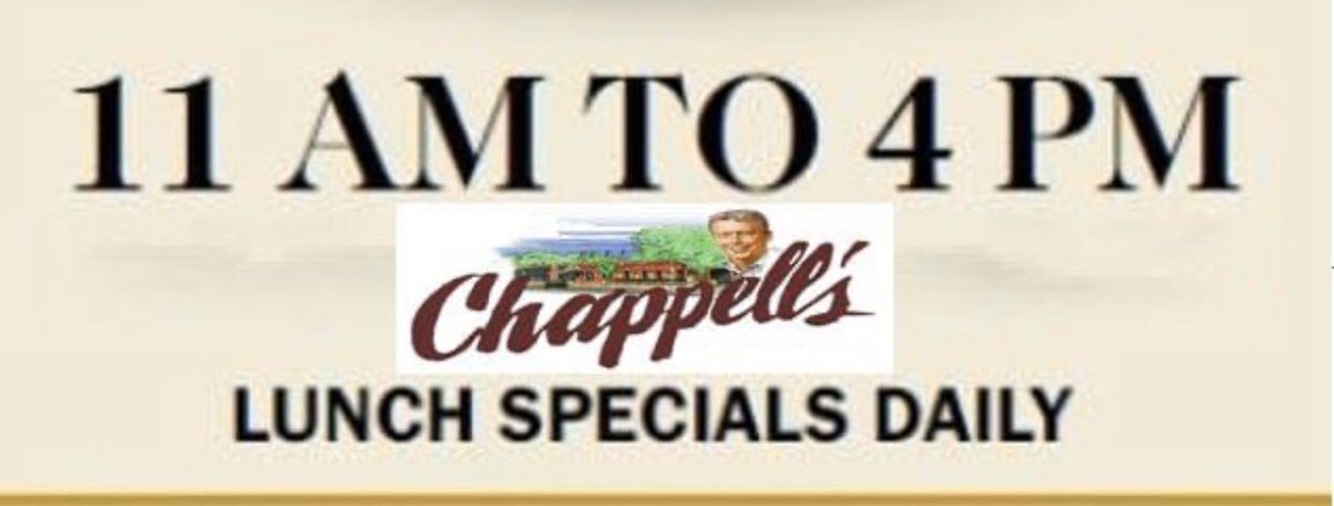ChappellsMuseum's tweet photo. You asked and we listened...  Chappell's Daily Lunch Specials will now be honored from 11am to 4pm.  

Today, enjoy 3 soft tacos stuffed with choice of chicken or beef, topped with cheese, lettuce, diced tomato’s &amp; chipotle mayo. Served with sour cream &amp; salsa $11. https://t.co/ysOFbshwqF