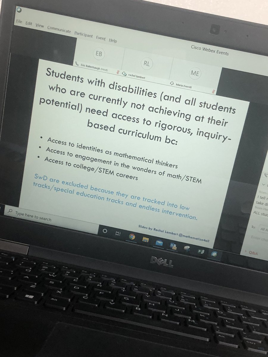 ALL students need access to rigorous, inquiry based curriculum. @mathematize4all @MathEdLeaders virtual conference #EndEndlessIntervention #TalkMath2Me