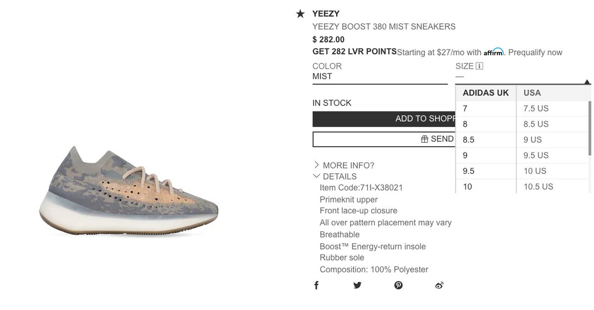 Secure the YEEZY boost 380 Mist at StockX Amazonian.