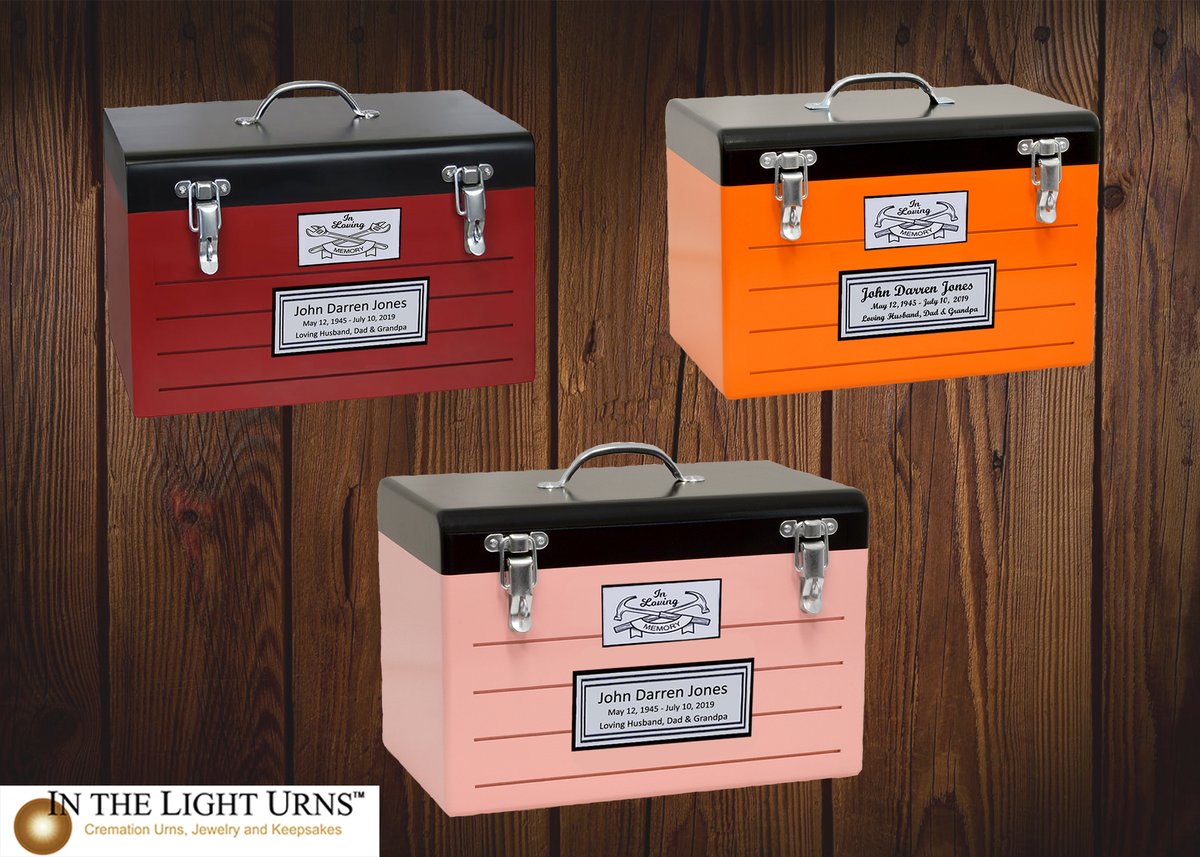 inthelighturns's tweet photo. We offer our toolboxes in various colors, and they are fully customizable! You can choose any color you'd like or contact us for a custom color, if you are interested in seeing more click this link! https://t.co/THIZ4Tn0iU #cremationurns #customurn #toolbox https://t.co/oSvgV0b61M