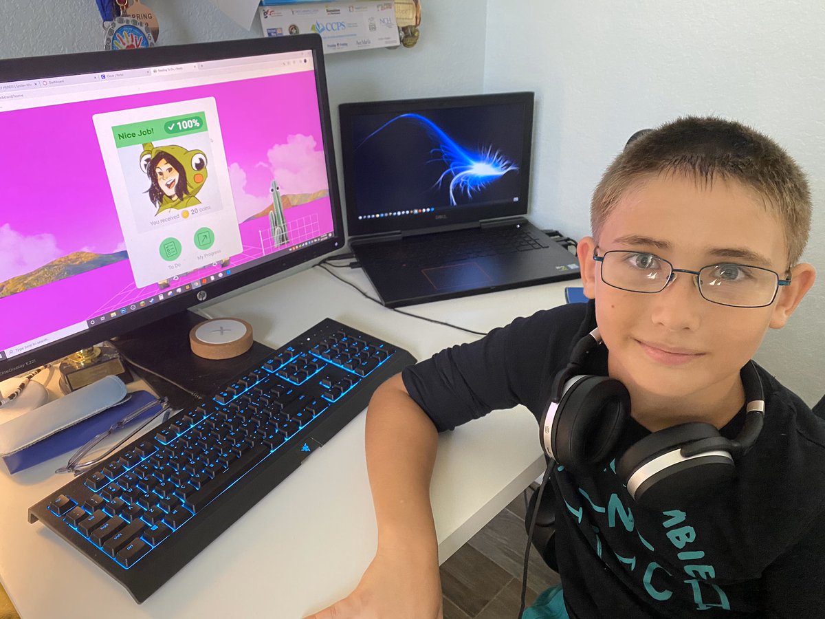 babett_kiss's tweet photo. Working and homeschooling ππ @EESpanthers #ccpssuccess #ccpselearns https://t.co/tLrNCKE3xs