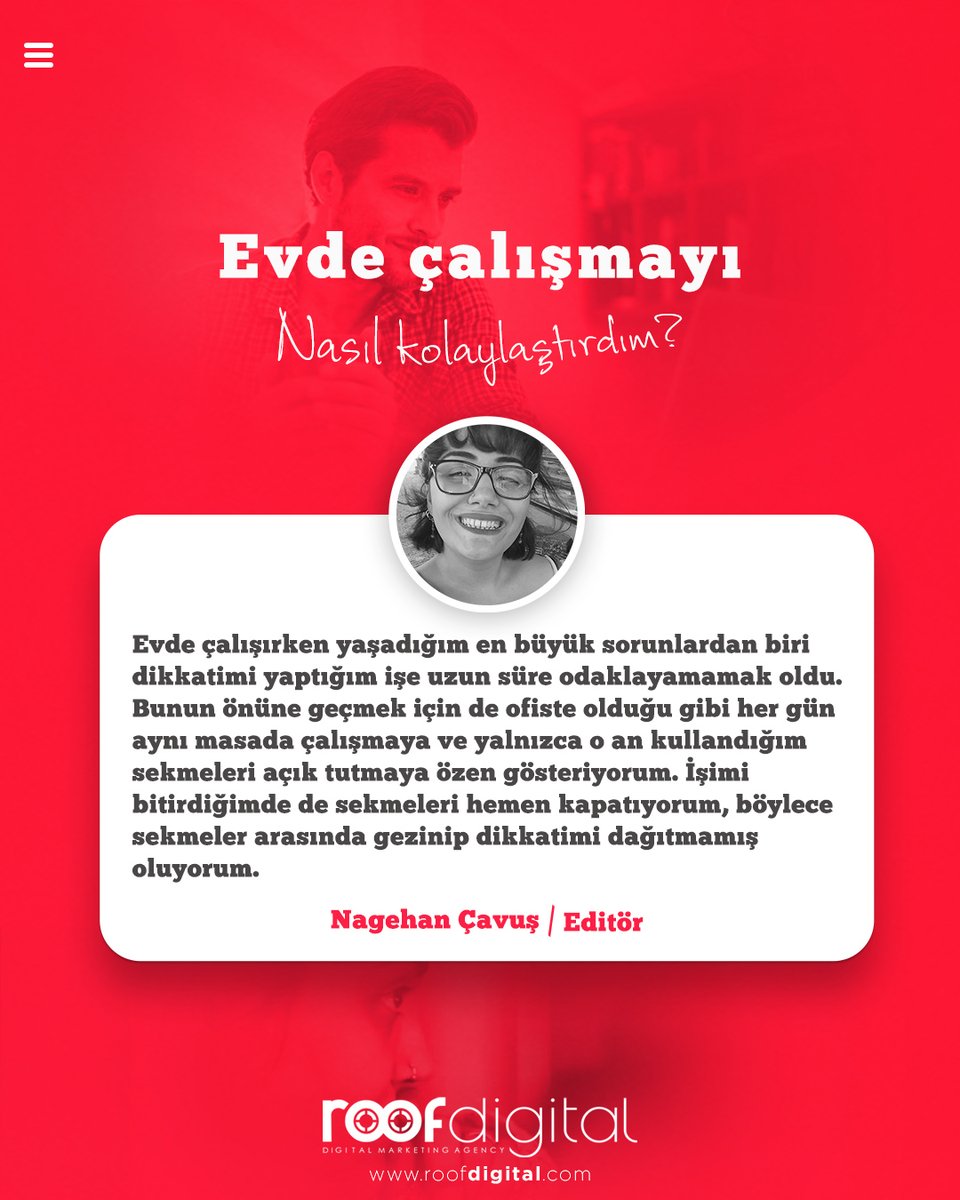 roofdigital's tweet photo. Evde çalışmak aslında oldukça keyifli, ancak eksiklerimizi görüp kendimize çözümler üretmemiz gerekiyor.
Siz evde çalışırken en çok hangi konuda zorlanıyorsunuz?

#roofdigital #digitalmarketingagency #sosyalmedyaajansı #evdençalışma #uzaktançalışma #homeoffice #evdekal https://t.co/PJOygPJnUj