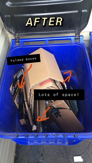recycles_west's tweet photo. Need more room in your Blue Bin? Try a Blue Bin Makeover! Here is a before (left) and after (right) picture !😅 If we take out what is not allowable - "wishcycling" - we have more room for allowed recyclables! Voila! #noplasticbags #nostyrofoam #westhartfordrecycles #wishcycle https://t.co/sdkNj1EKNr