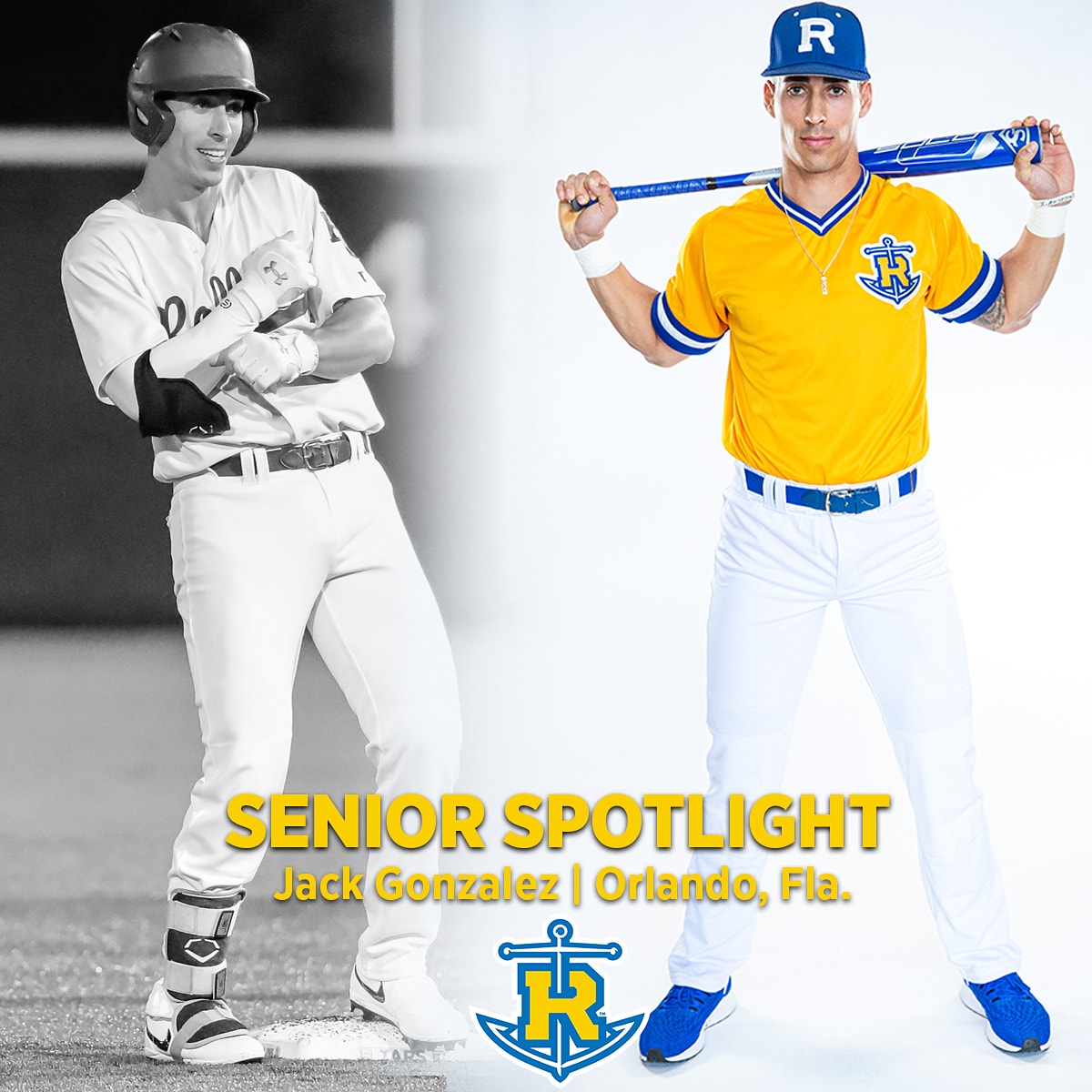 RollinsBaseball's tweet photo. Captain Jack! #23 has played two years in the blue and gold, establishing himself as a team leader in the clubhouse and at the plate. He has 20 multi-hit games as a Tar.

Rollins Stats:
69 G, .288/.373/.451, 12 2B, 2 3B, 9 HR, 46 R, 41 RBI https://t.co/65495U5r6e