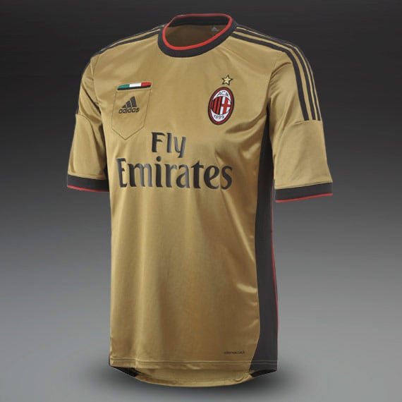 Gold, the most underrated colour of football kit. A thread:AC Milan away 13/14