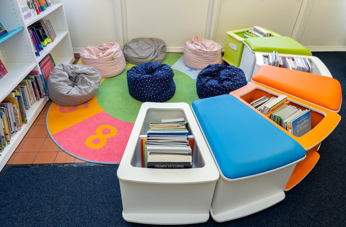 MorleysEY's tweet photo. For the love of libraries and to inspire anyone planning around and beyond the current situation, here's a fantastic little library we completed recently. Proof that you don't always need a big space to make an impact. #lovelibraries #schoolfurniture #librarydesign https://t.co/2I7oHfBzGU